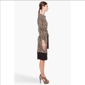 DVF RARE Sanaih Bis Pomme Sky Gold Print Dress Size 4